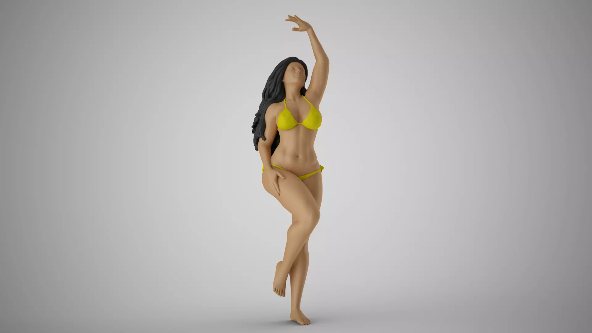 Girl Waiting for Wind 3D print model_0