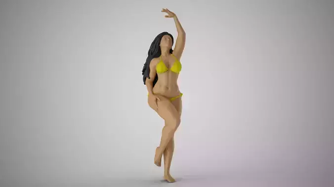 Girl Waiting for Wind 3D print model