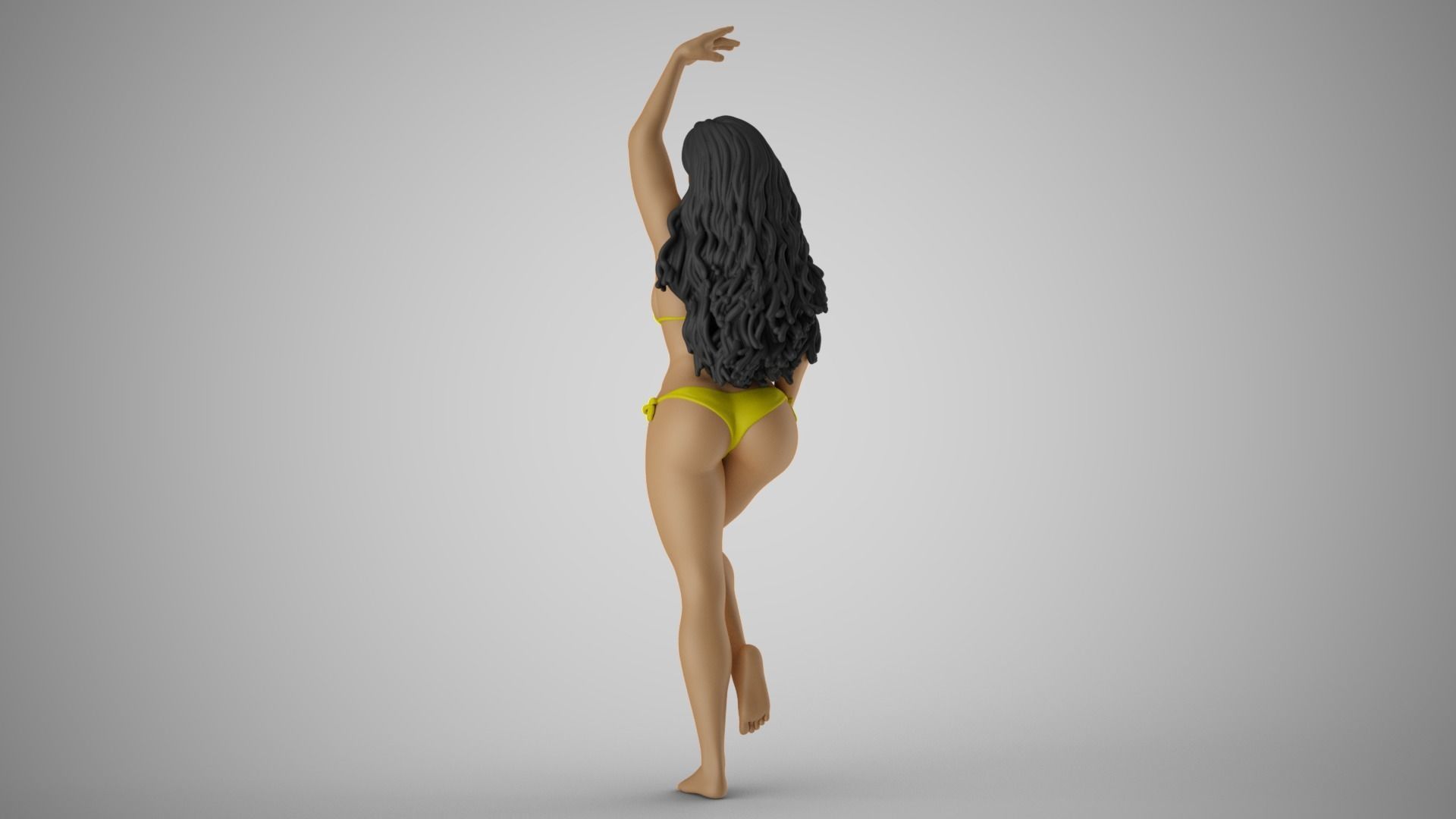 Girl Waiting for Wind 3D print model_7