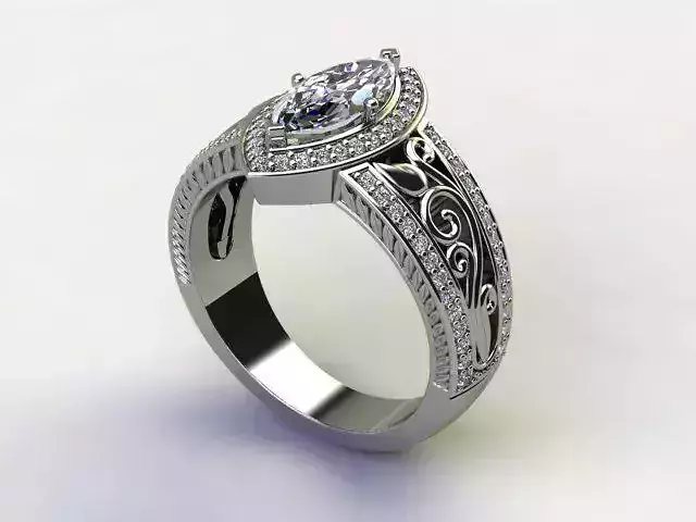 10128 engagement ring with marquise cut diamond