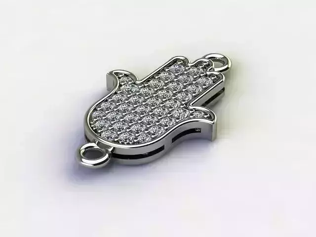 10129 silver hamsa charm with diamonds