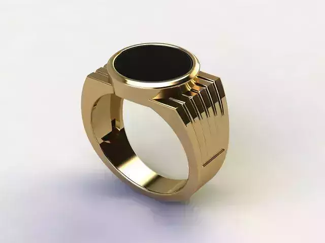 10130 gold ring with onyx