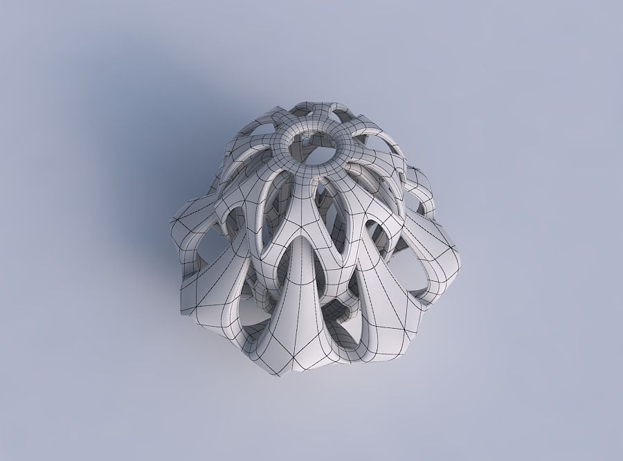 Vase curved big mushroom with intertwining lines tapered 2 3D print model_6