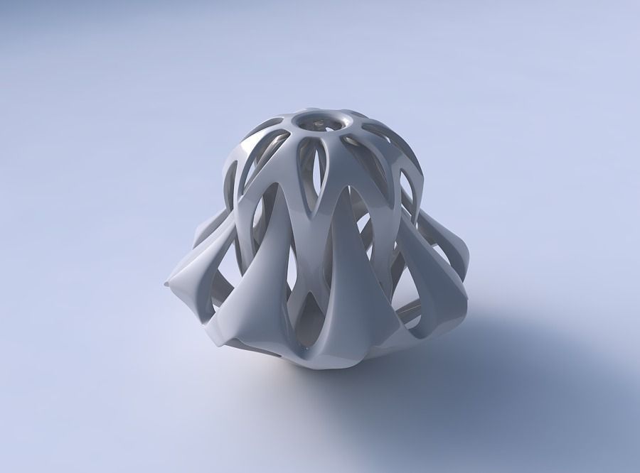 Vase curved big mushroom with intertwining lines tapered 2 3D print model_3