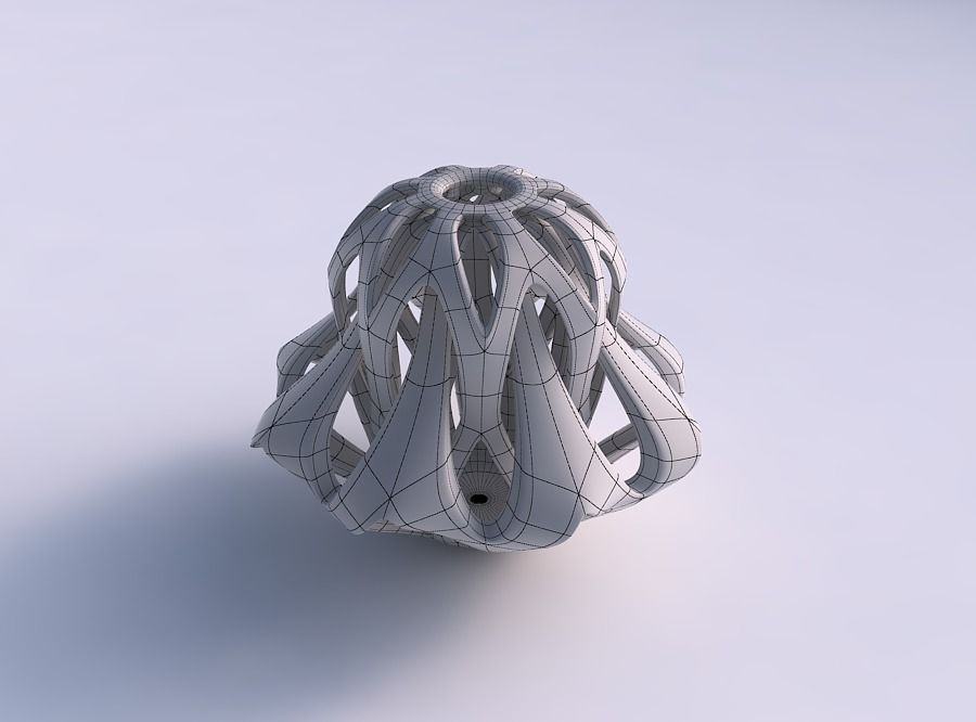 Vase curved big mushroom with intertwining lines tapered 2 3D print model_5