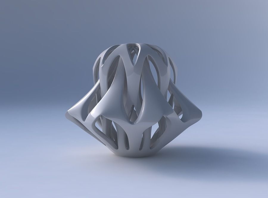 Vase curved big mushroom with intertwining lines tapered 2 3D print model_4