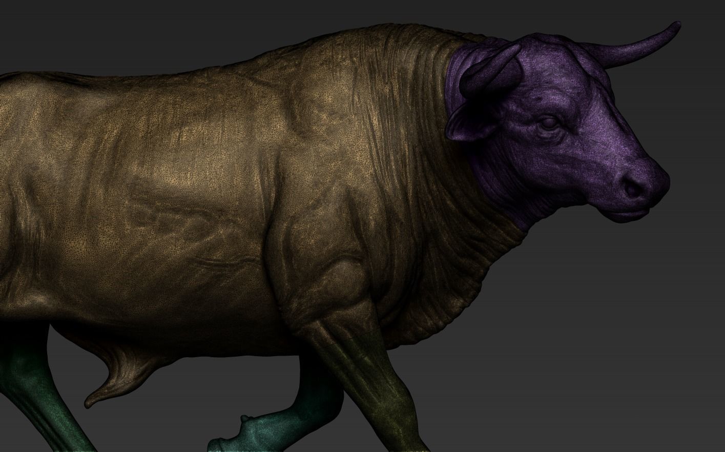 Bull Statue 3D print model_19