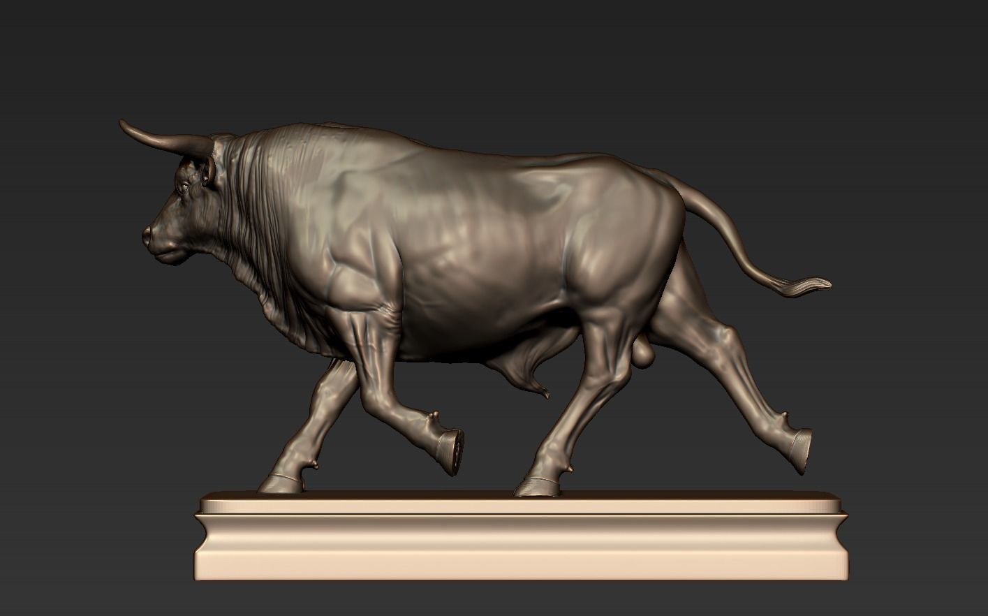 Bull Statue 3D print model_13