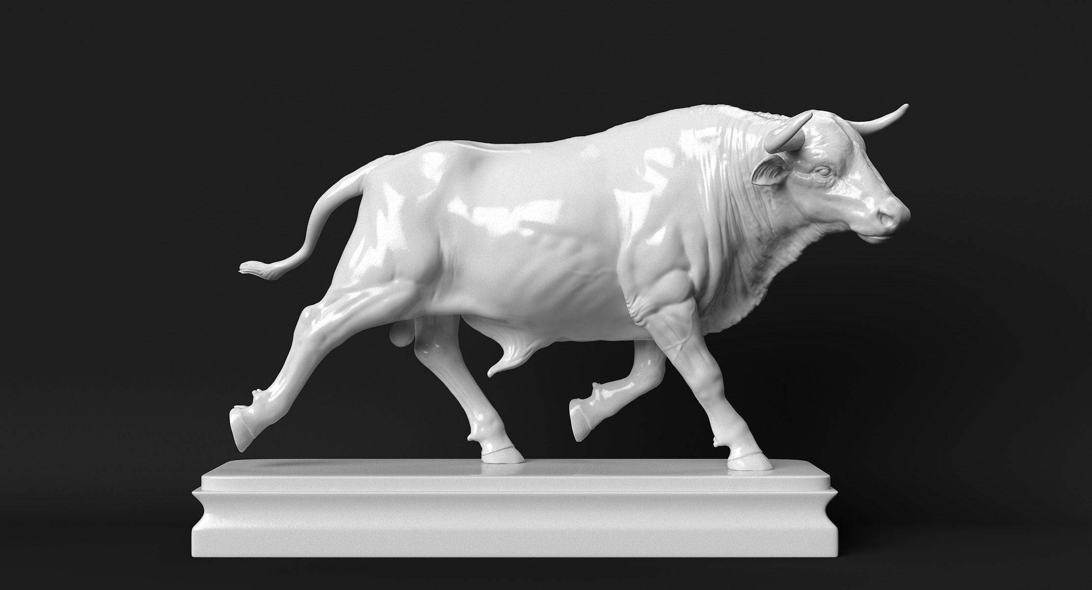 Bull Statue 3D print model_10