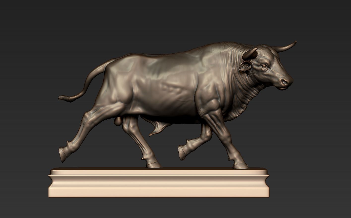 Bull Statue 3D print model_12