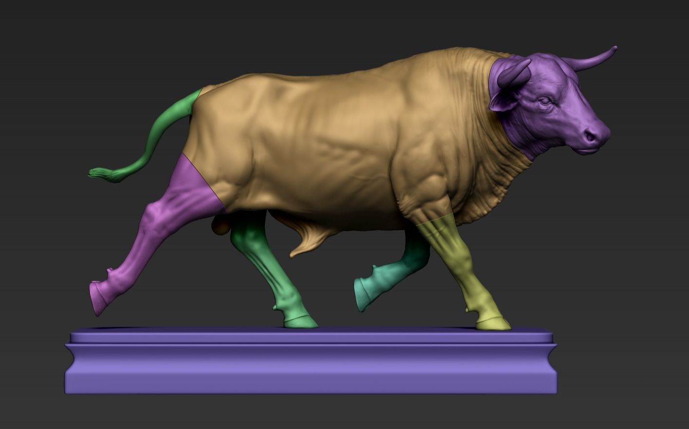 Bull Statue 3D print model_17