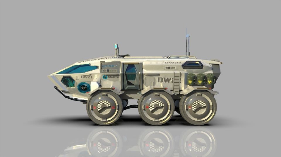 Mars Rover Vehicle BW21 - Concept Design Low-poly 3D model_2