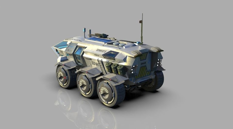 Mars Rover Vehicle BW21 - Concept Design Low-poly 3D model_1