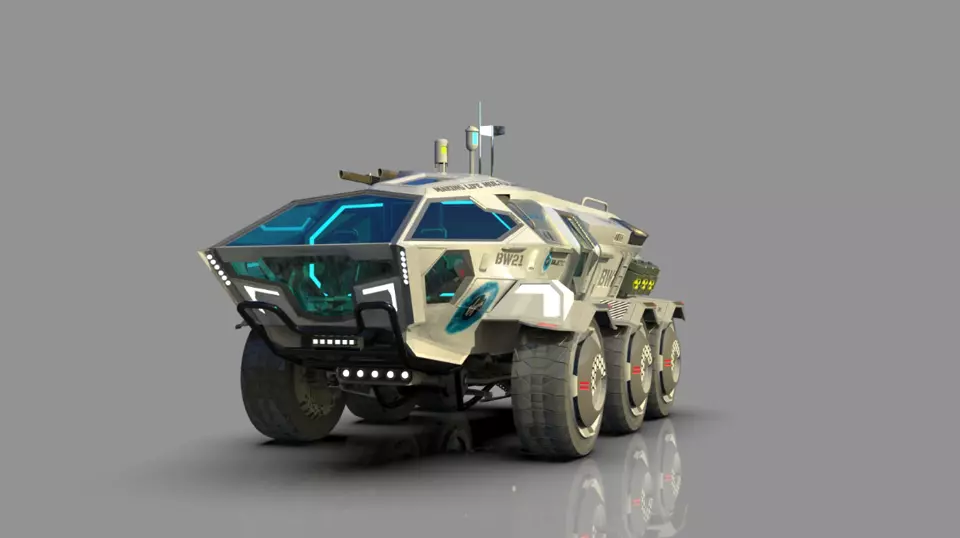 Mars Rover Vehicle BW21 - Concept Design Low-poly 3D model_0