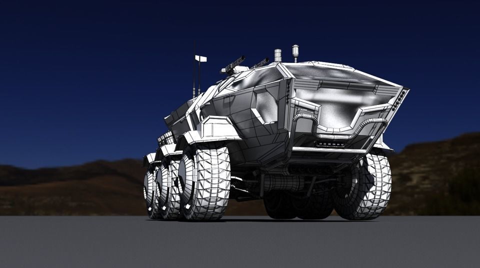 Mars Rover Vehicle BW21 - Concept Design Low-poly 3D model_7