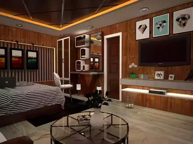 Modern bedroom - chambre  a coucher