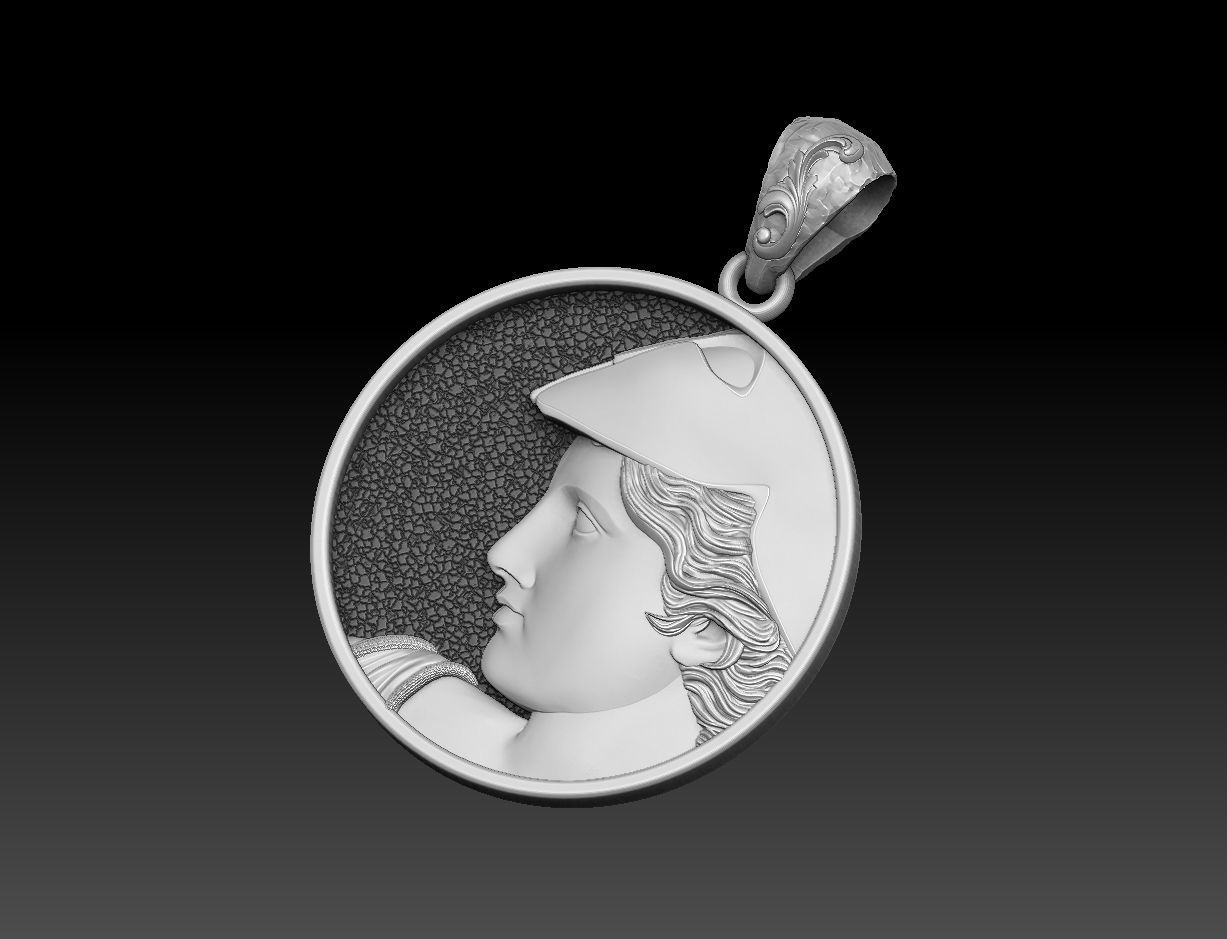 athena goddess pendant 3 versions 3D print model_2