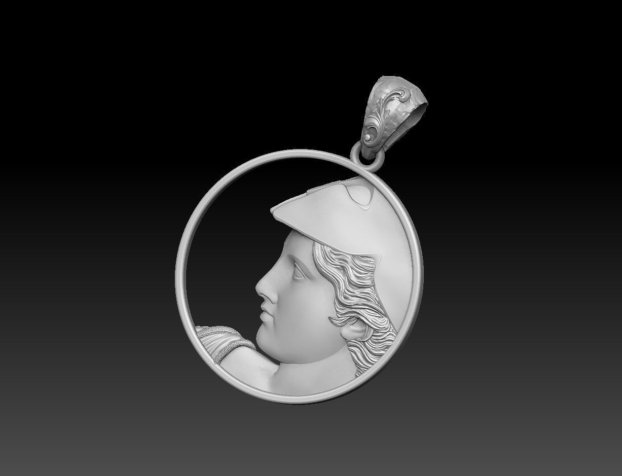athena goddess pendant 3 versions 3D print model_12