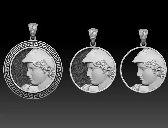 athena goddess pendant 3 versions 3D print model