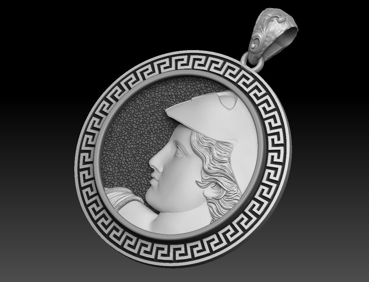 athena goddess pendant 3 versions 3D print model_1