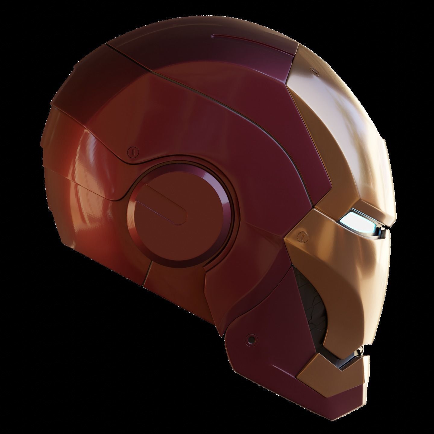 Ironman Mark 3 Helmet 3D Printable Model with Interior Details 3D print model_8