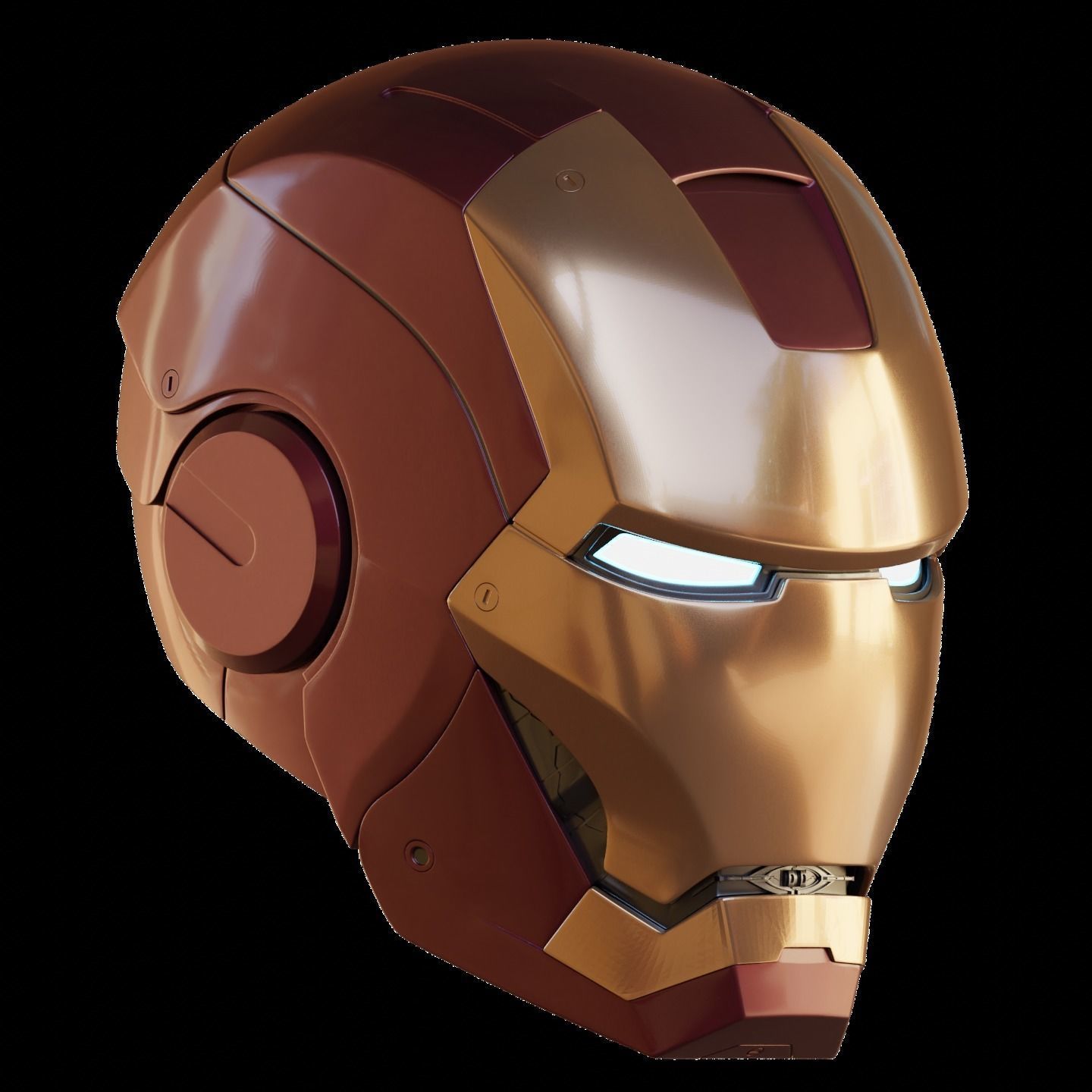 Ironman Mark 3 Helmet 3D Printable Model with Interior Details 3D print model_7