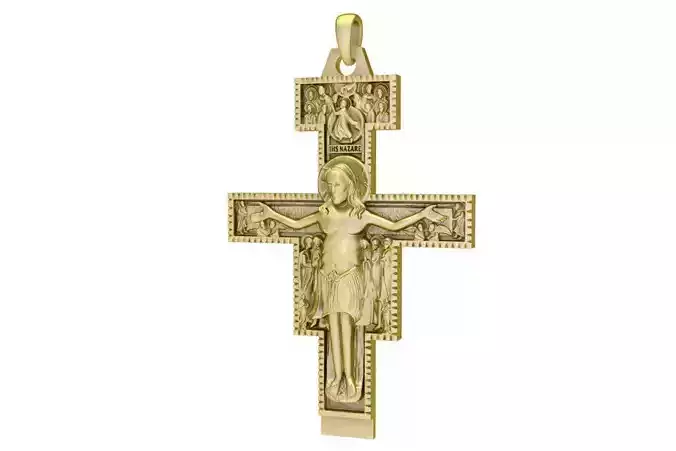 Classic Jesus Cross Pendant 3D Model for Jewelry 1968
