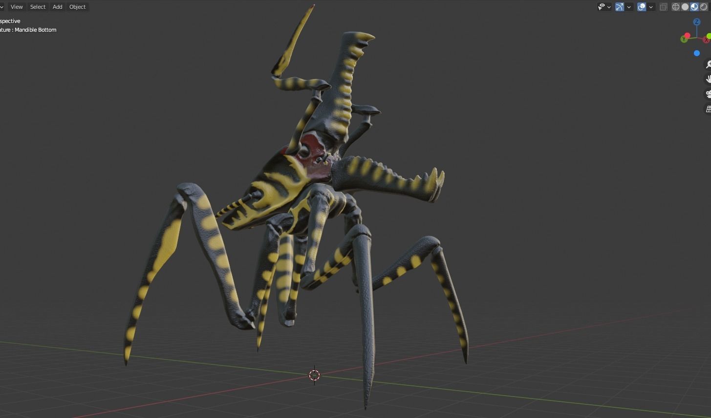Arachnid Warrior Low-poly 3D model_1