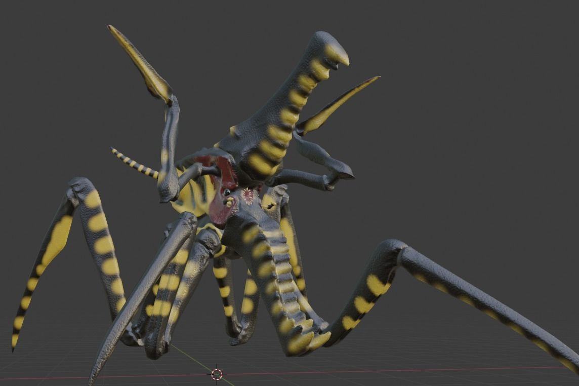 Arachnid Warrior Low-poly 3D model_2