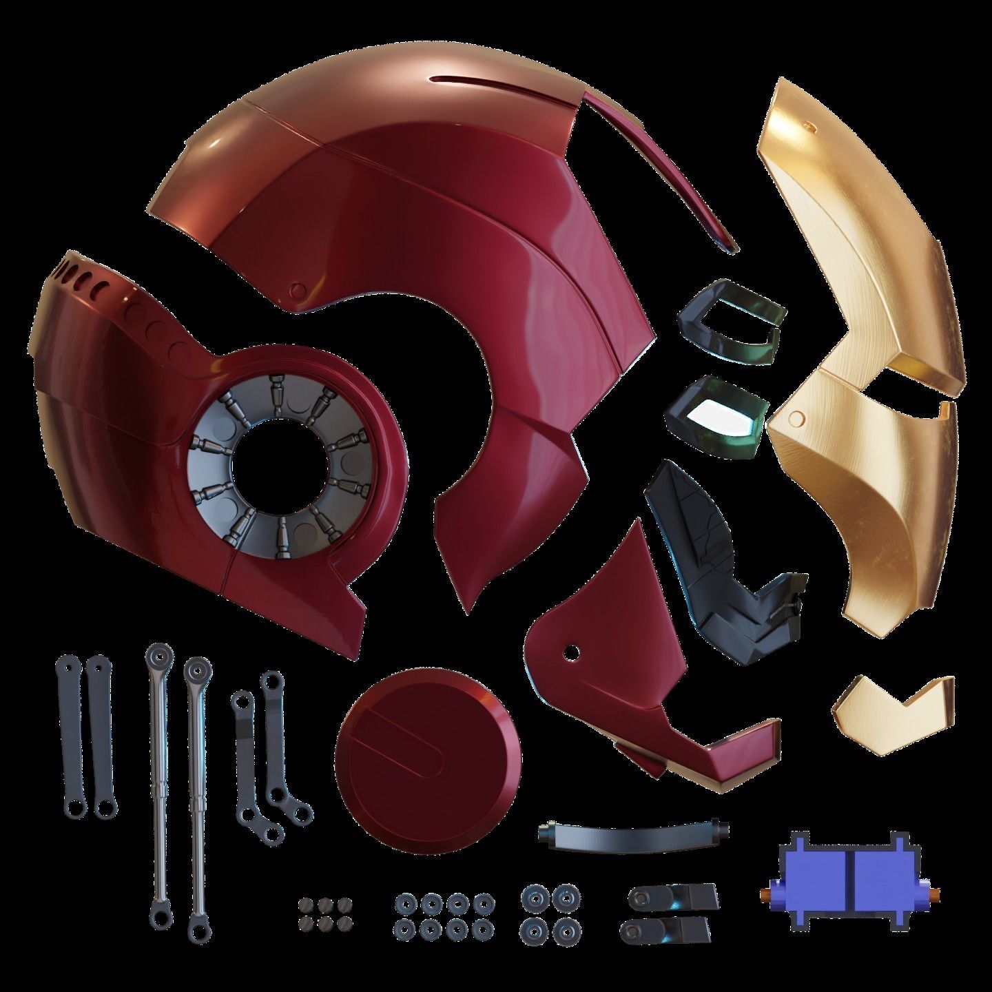 Ironman Mark 7 AND 8 Helmet 3D Printable Model with Inner Detail 3D print model_4