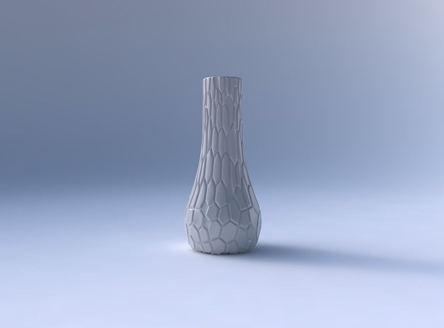 Vase curved 2 with organic cells 3D print model_4