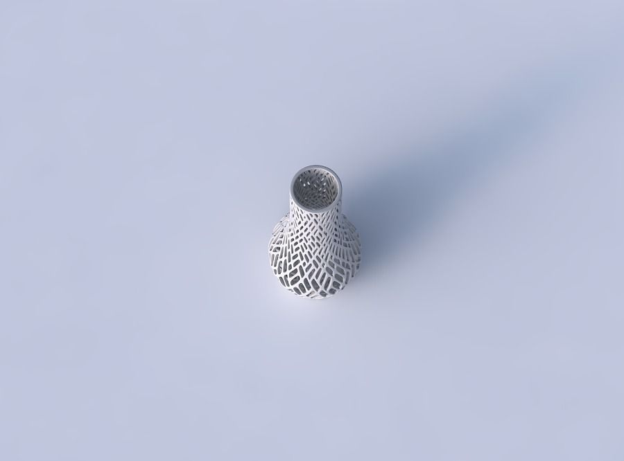 Vase curved 2 with lattice tiles 3D print model_2