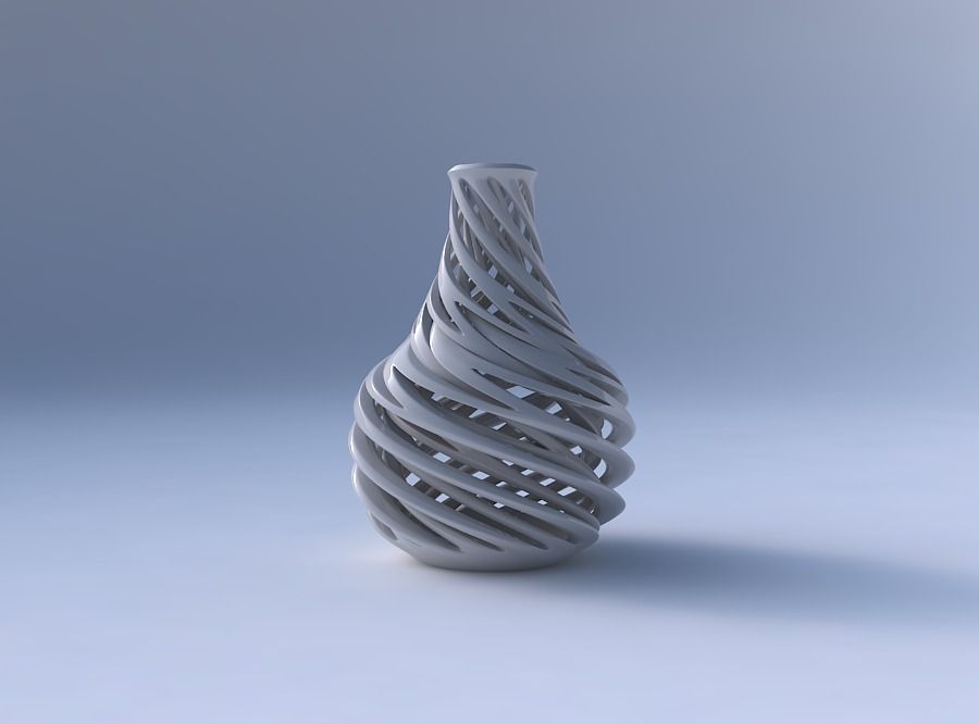 Vase curved 2 with intertwining lines very twisted and tapered 2 3D print model_4