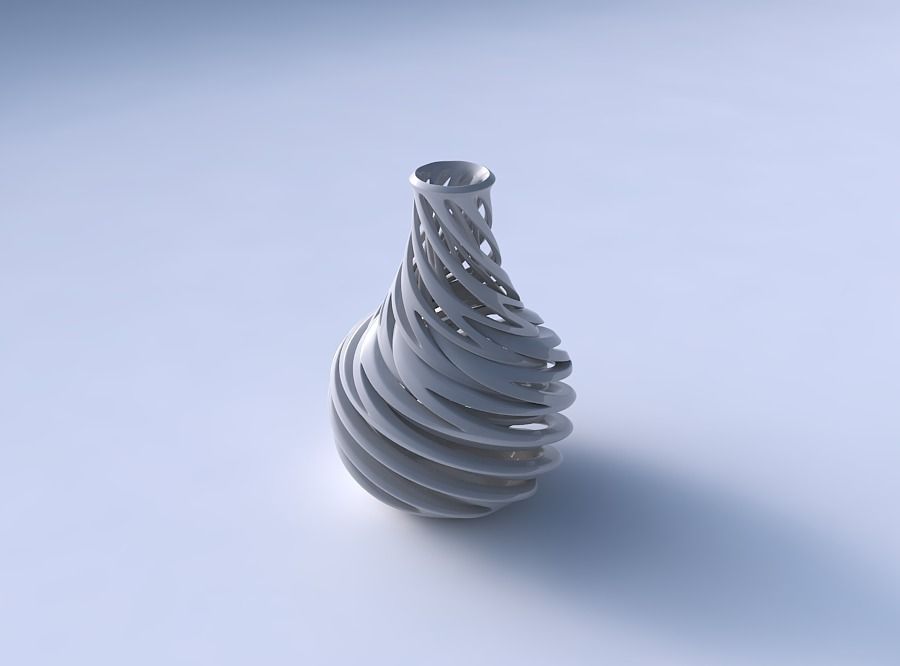 Vase curved 2 with intertwining lines very twisted and tapered 2 3D print model_3