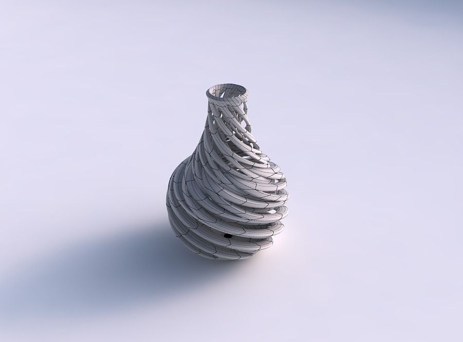Vase curved 2 with intertwining lines very twisted and tapered 2 3D print model_5