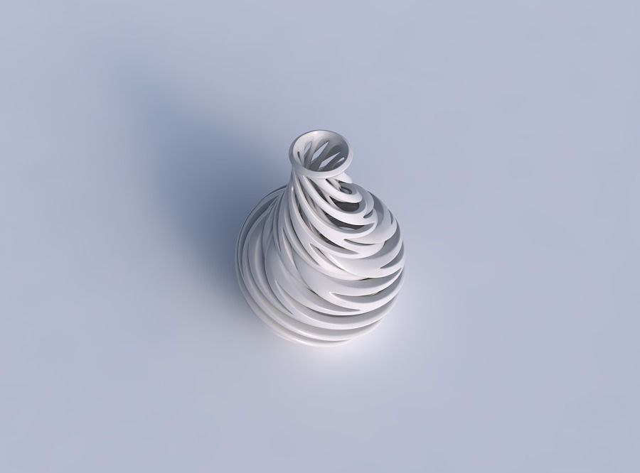 Vase curved 2 with intertwining lines very twisted and tapered 2 3D print model_1