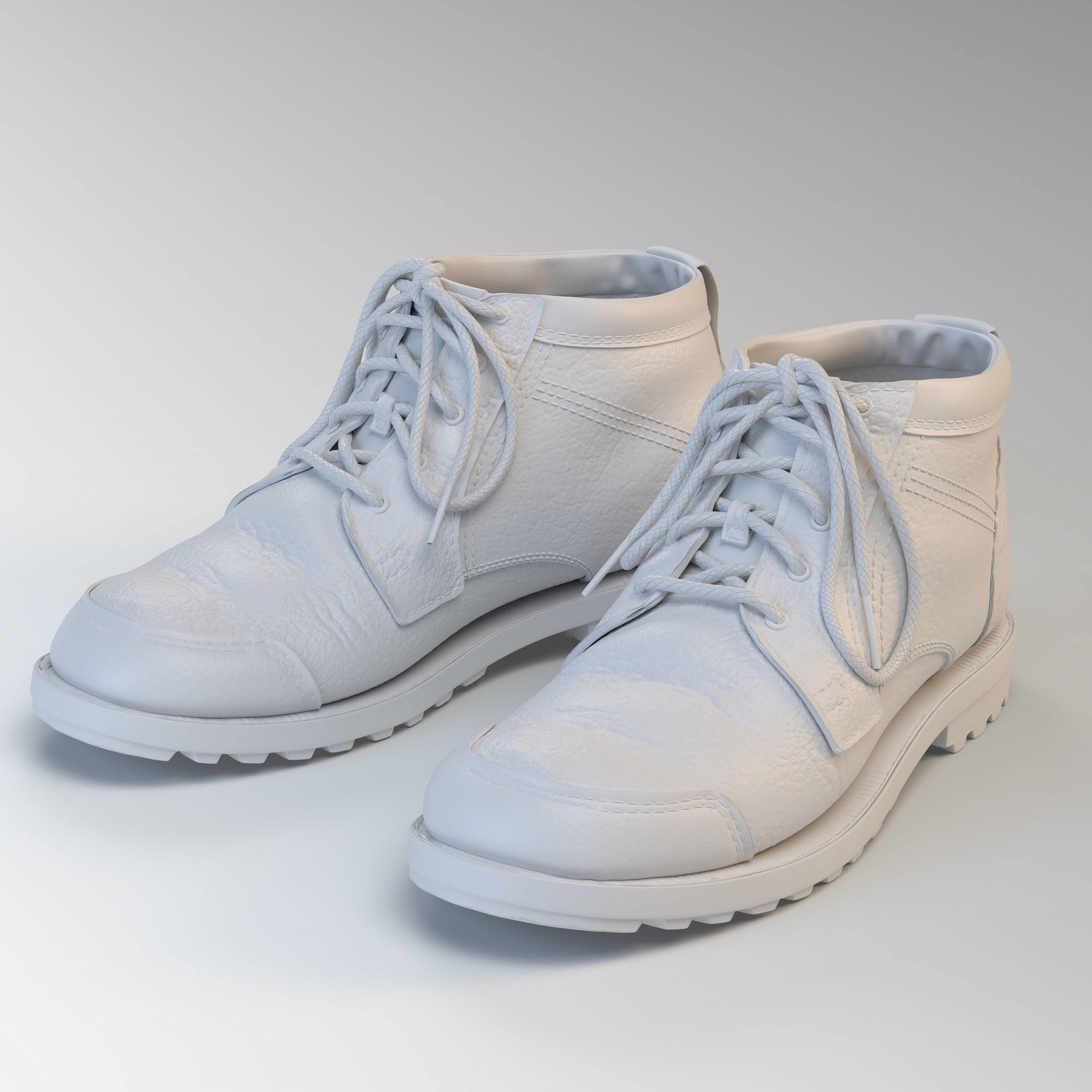 Realistic Boots leather 3D model_3