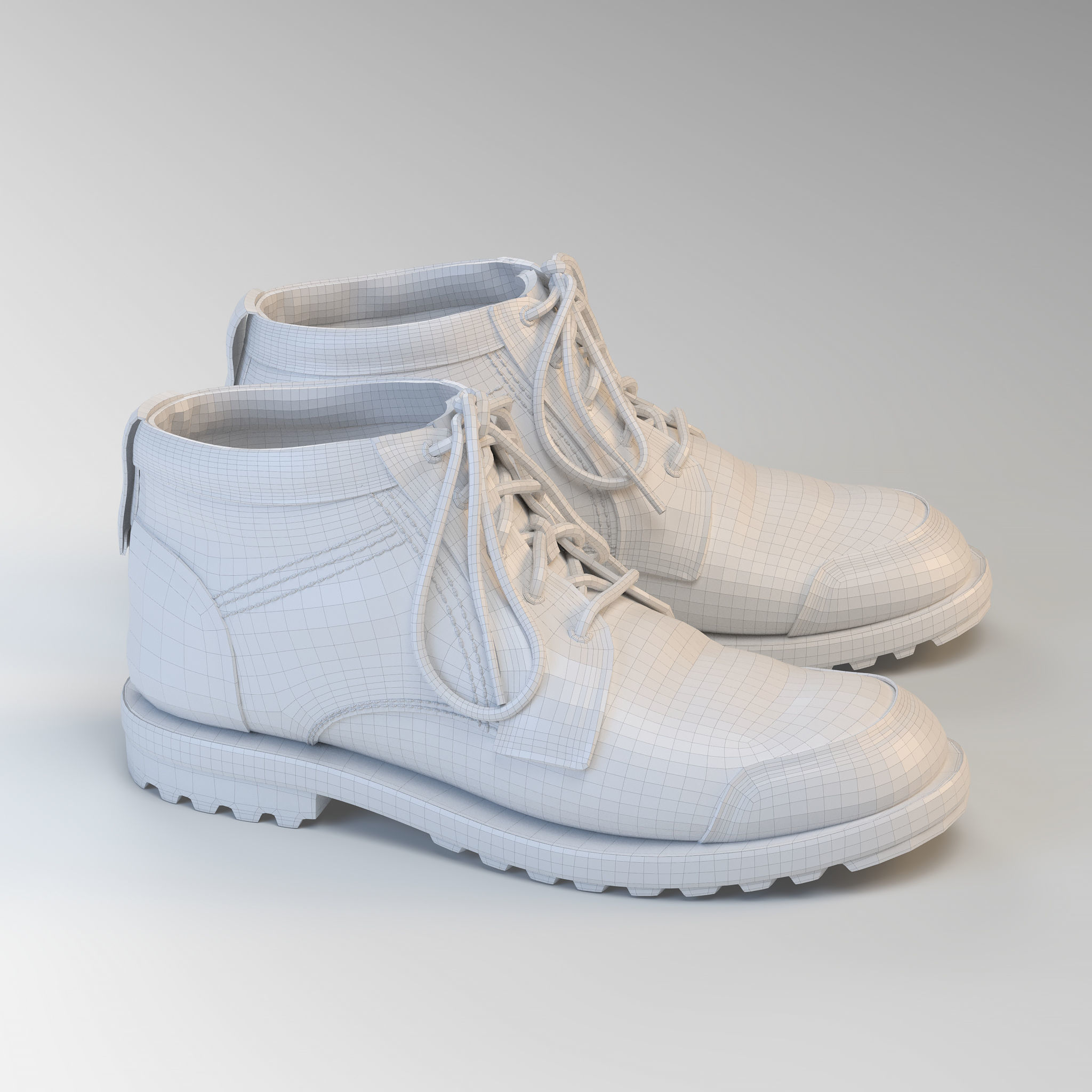 Realistic Boots leather 3D model_13