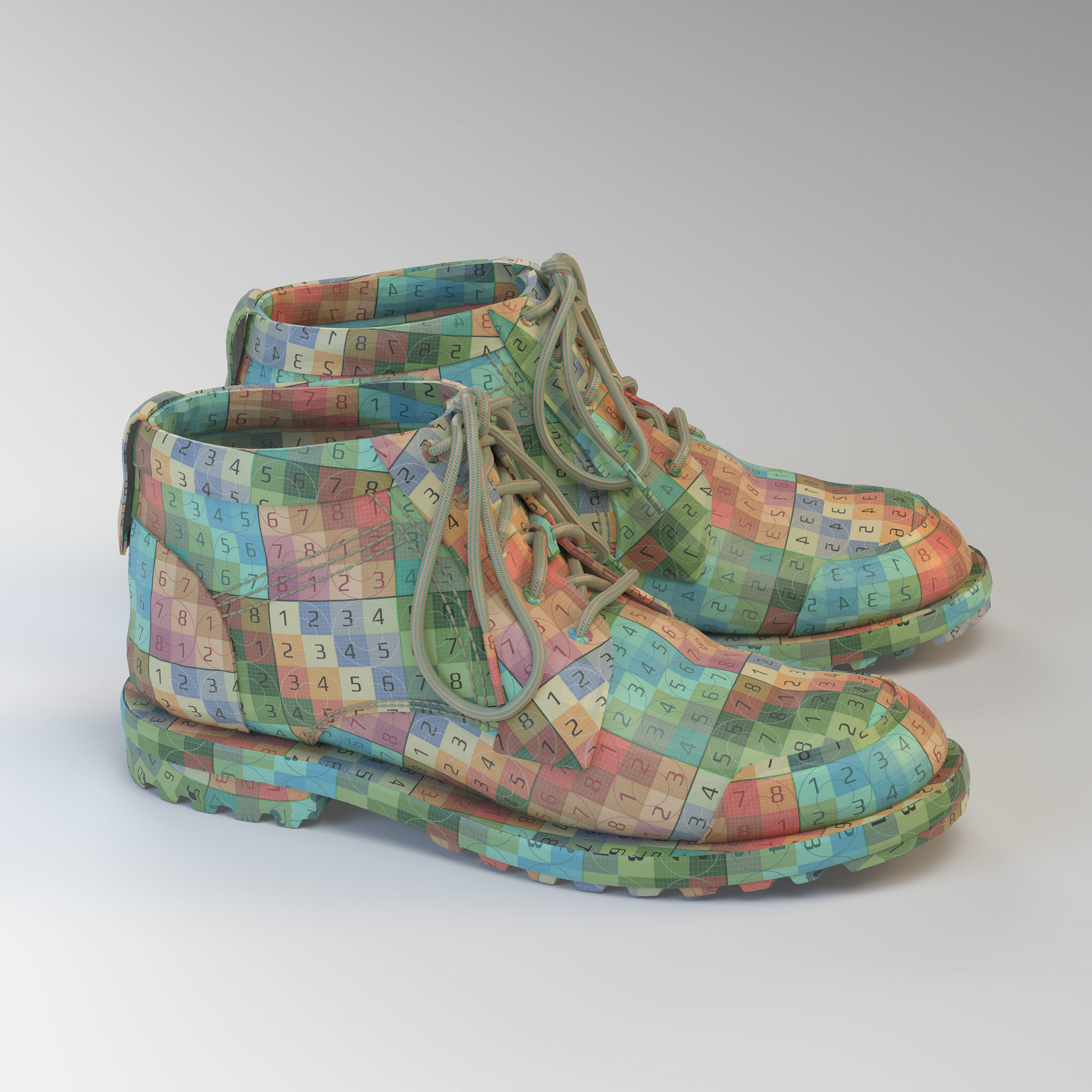 Realistic Boots leather 3D model_19