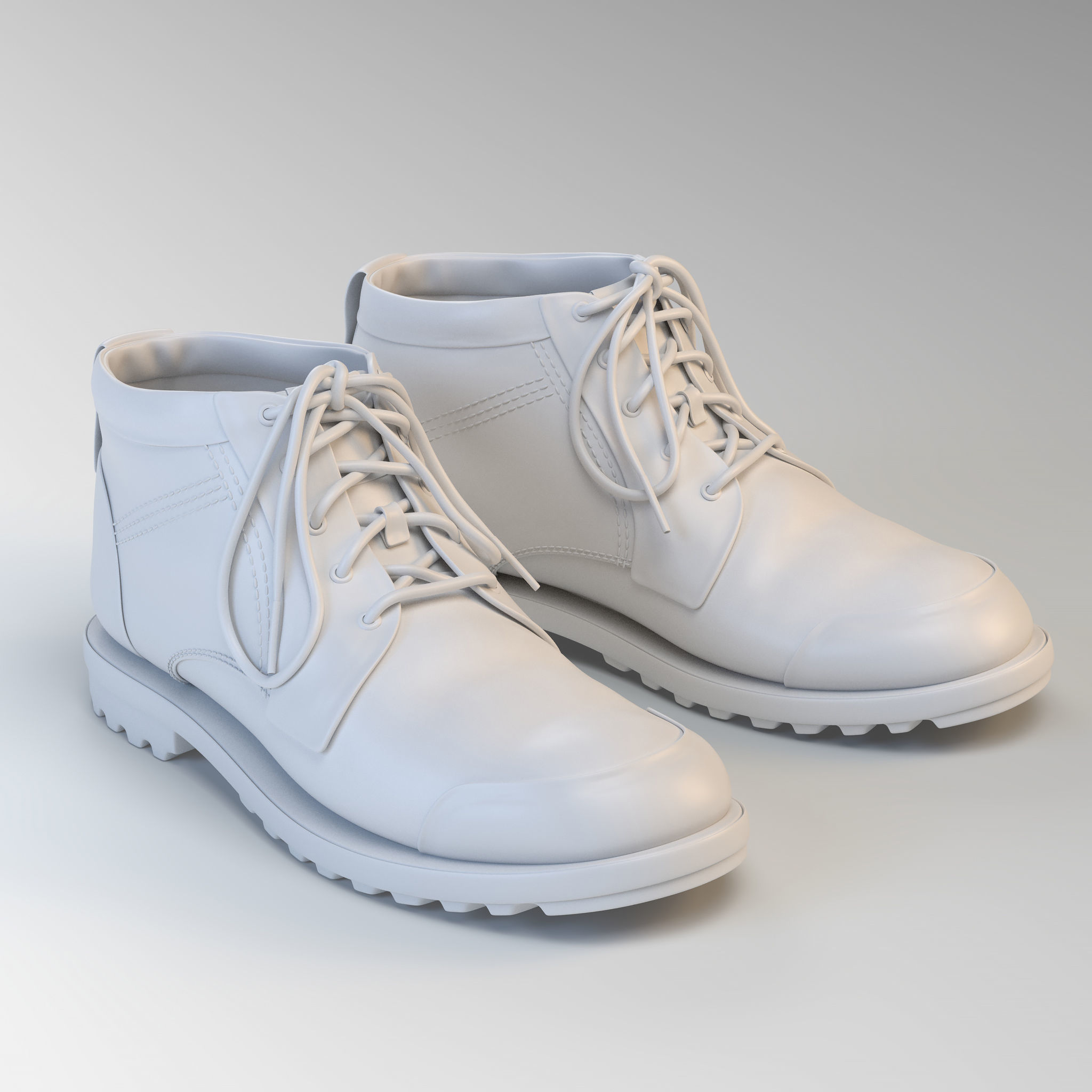 Realistic Boots leather 3D model_9