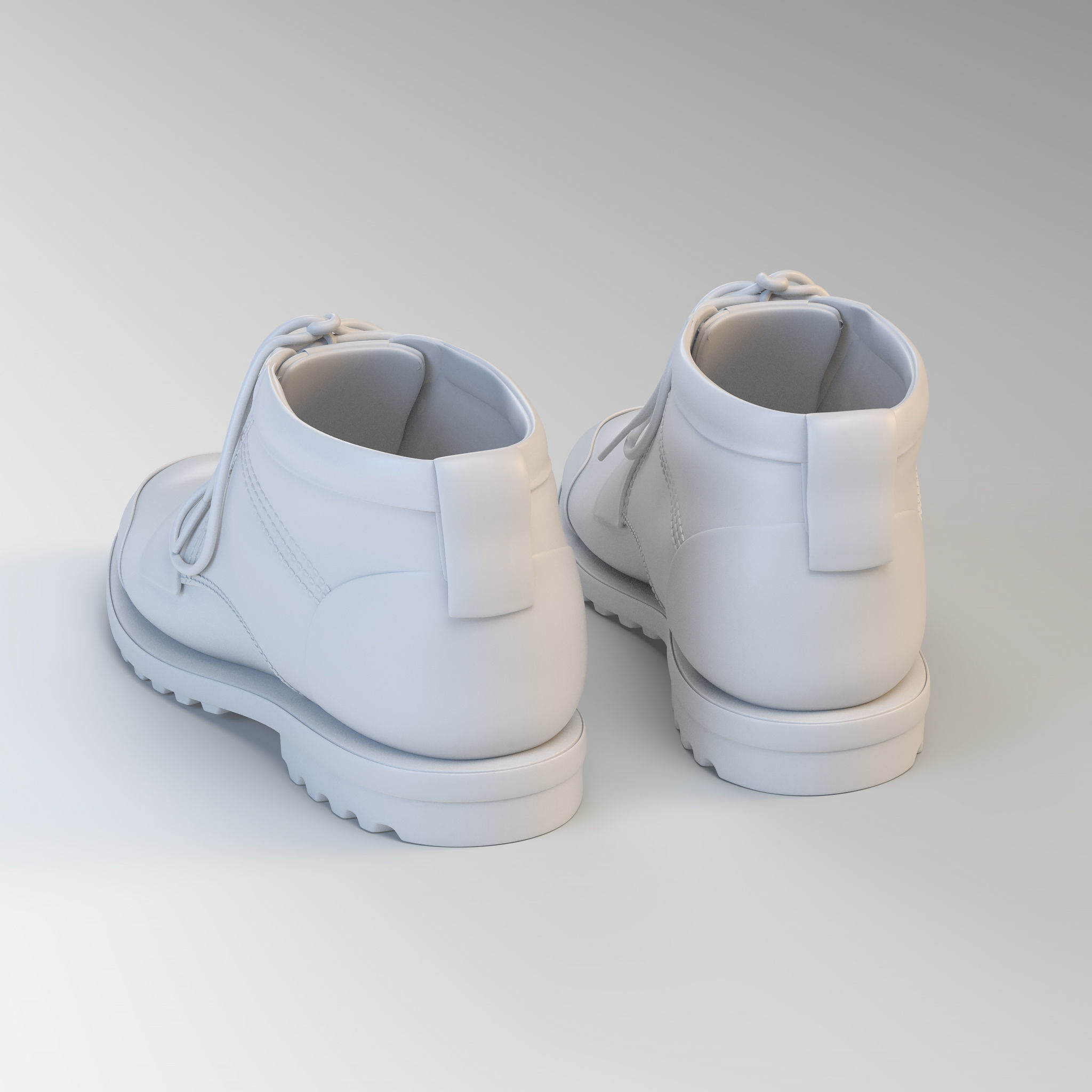 Realistic Boots leather 3D model_7