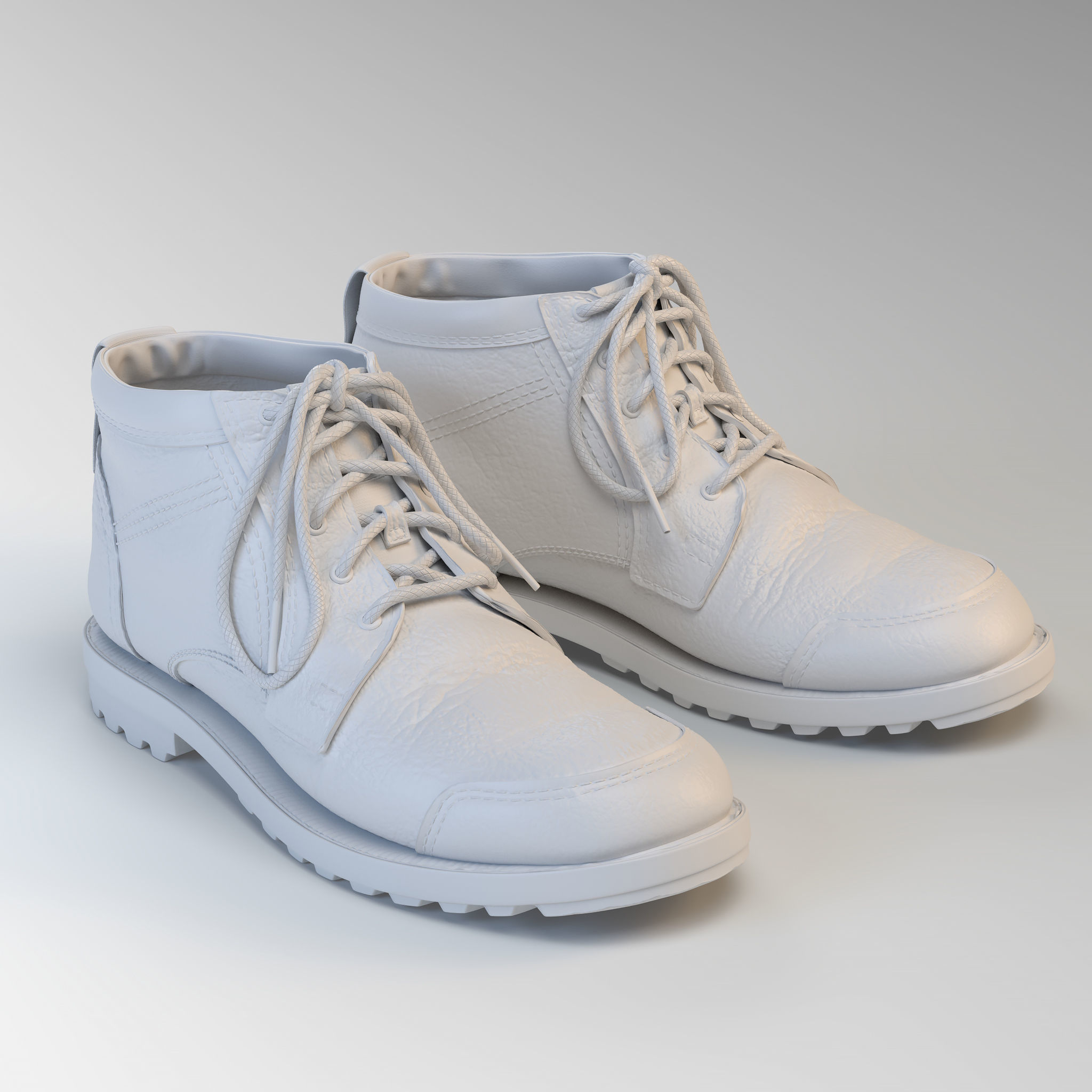 Realistic Boots leather 3D model_4