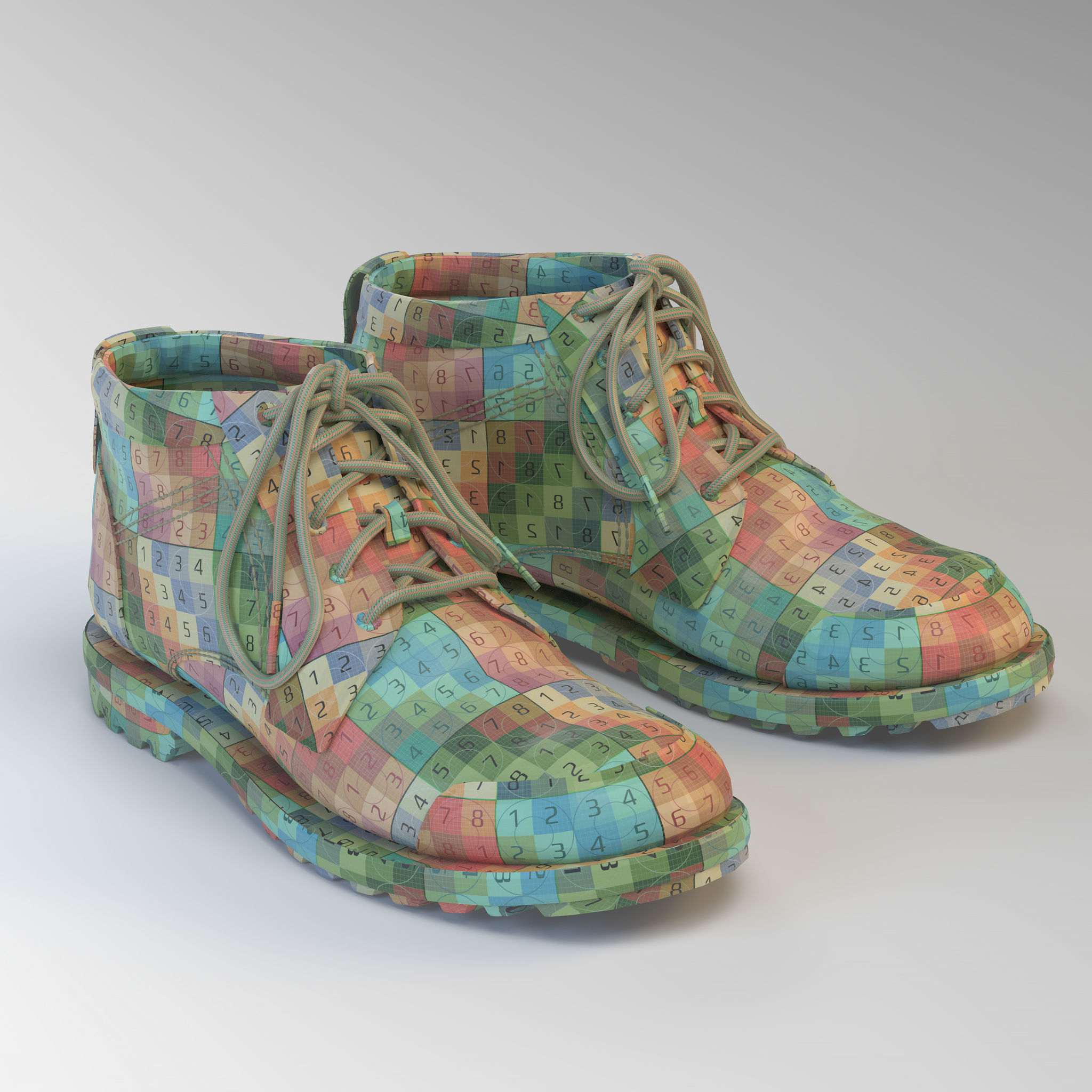 Realistic Boots leather 3D model_22