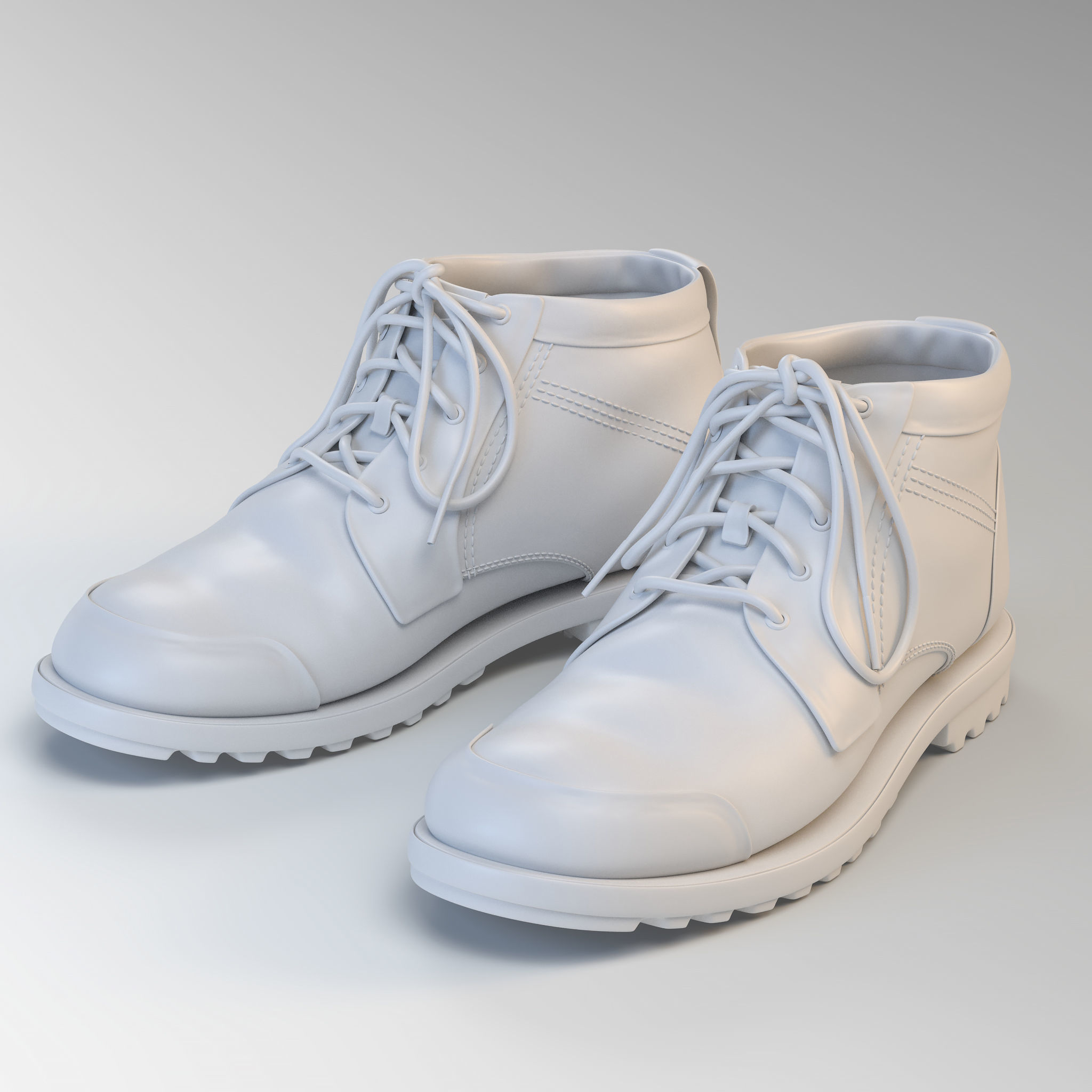 Realistic Boots leather 3D model_8