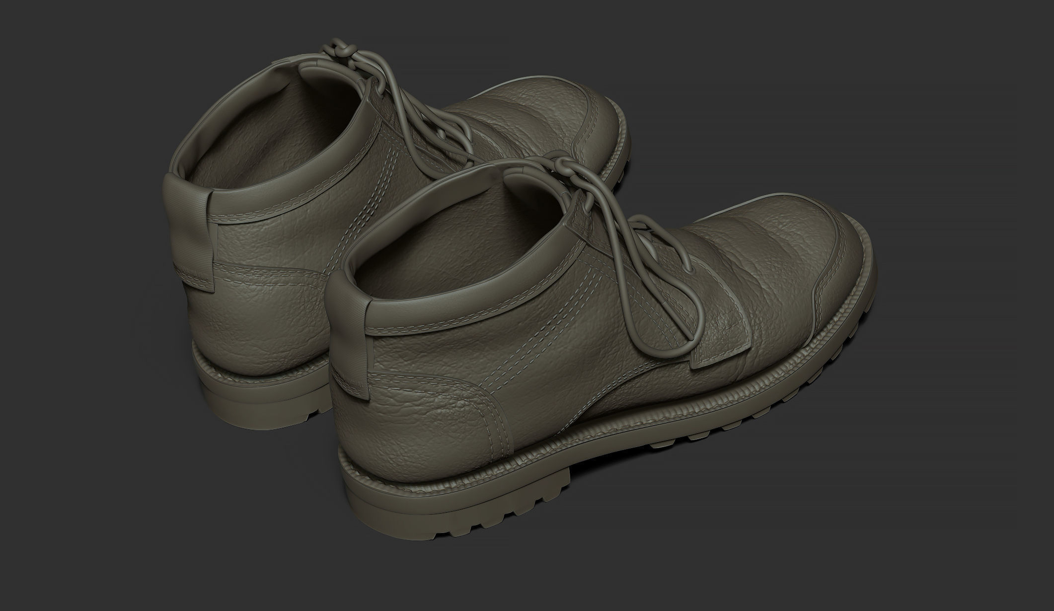 Realistic Boots leather 3D model_17