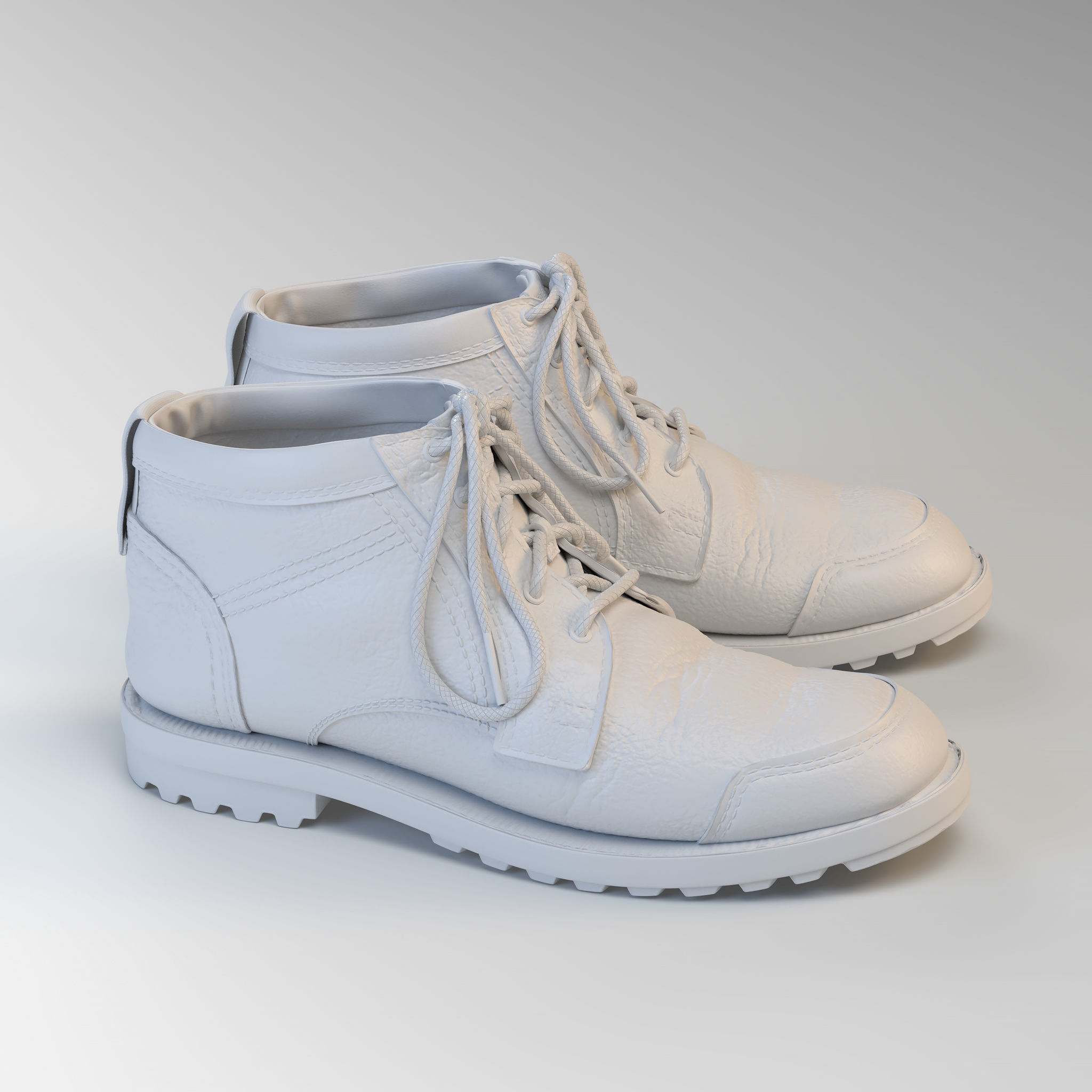 Realistic Boots leather 3D model_1