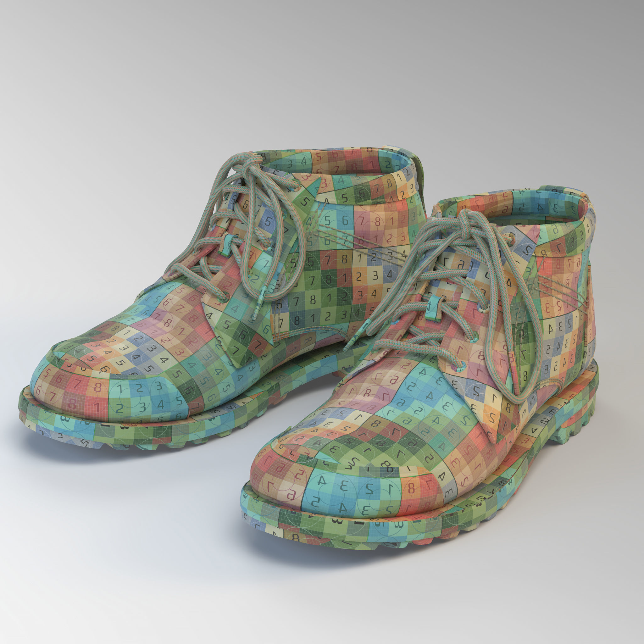 Realistic Boots leather 3D model_21