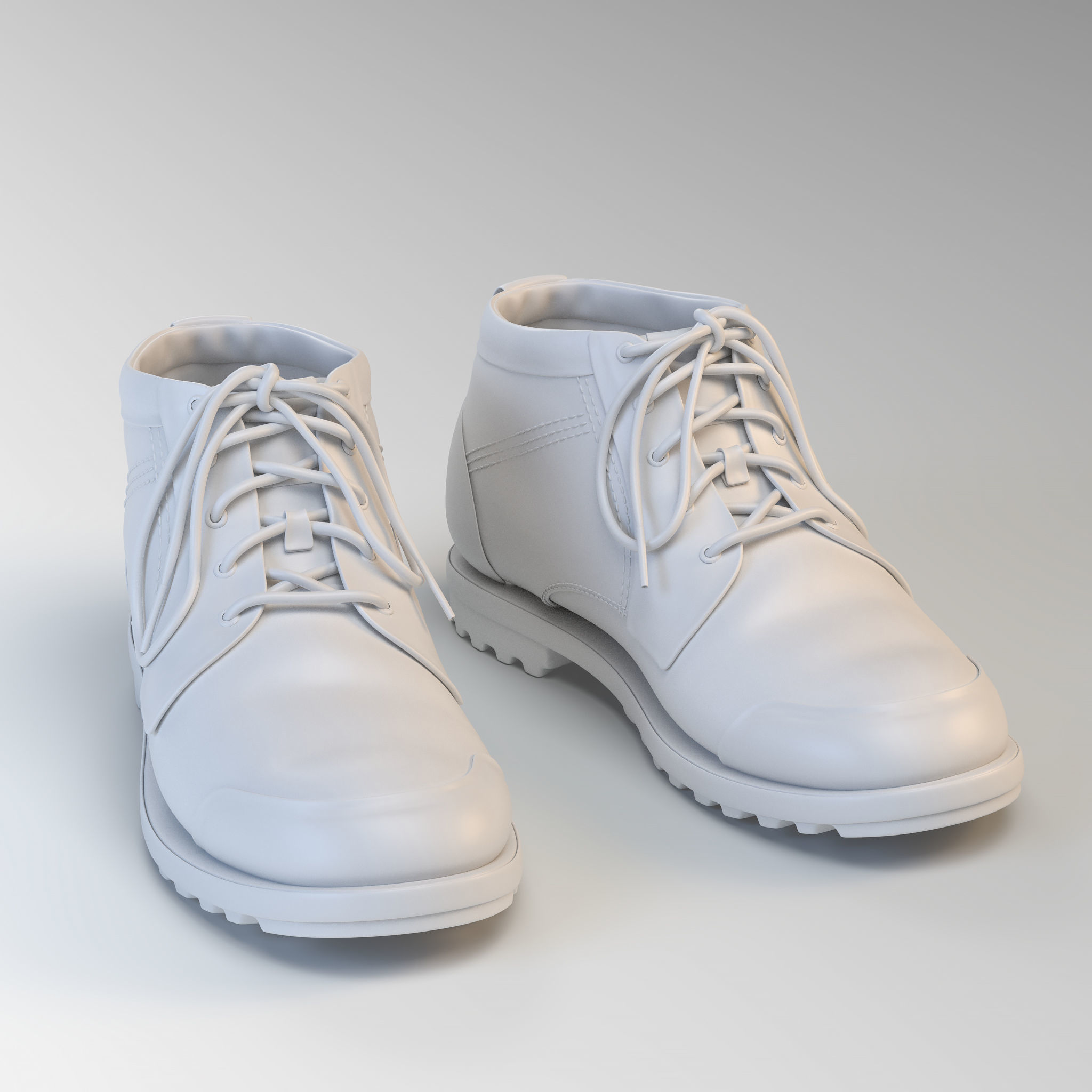 Realistic Boots leather 3D model_5