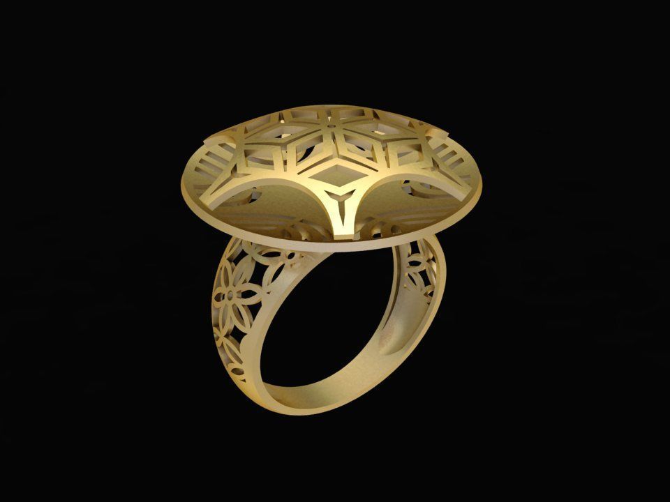 3D Jewelry Set Hexagon Geometric Ring Earrings Bracelet Pen 2128 3D print model_6