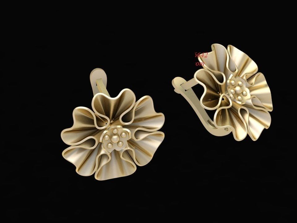 Luxury Flower Jewelry Set for Women 2129 3D print model_5